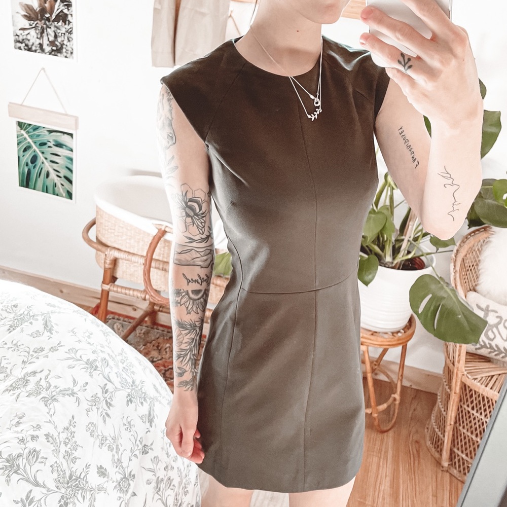MM.Lafleur Olive Green Mini Dress